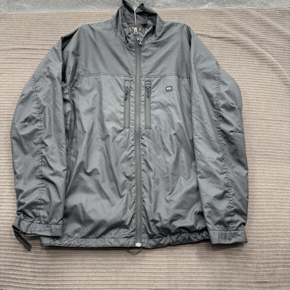 Oakley Jacket Mens Large Windbreaker Reflective Trim Full Zip Outdoor - Picture 1 of 12